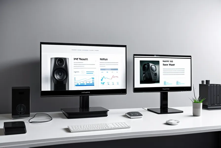 Moderner Landingpage Editor auf einem Monitor mit einer passenden mobilen Ansicht auf einem Smartphone.