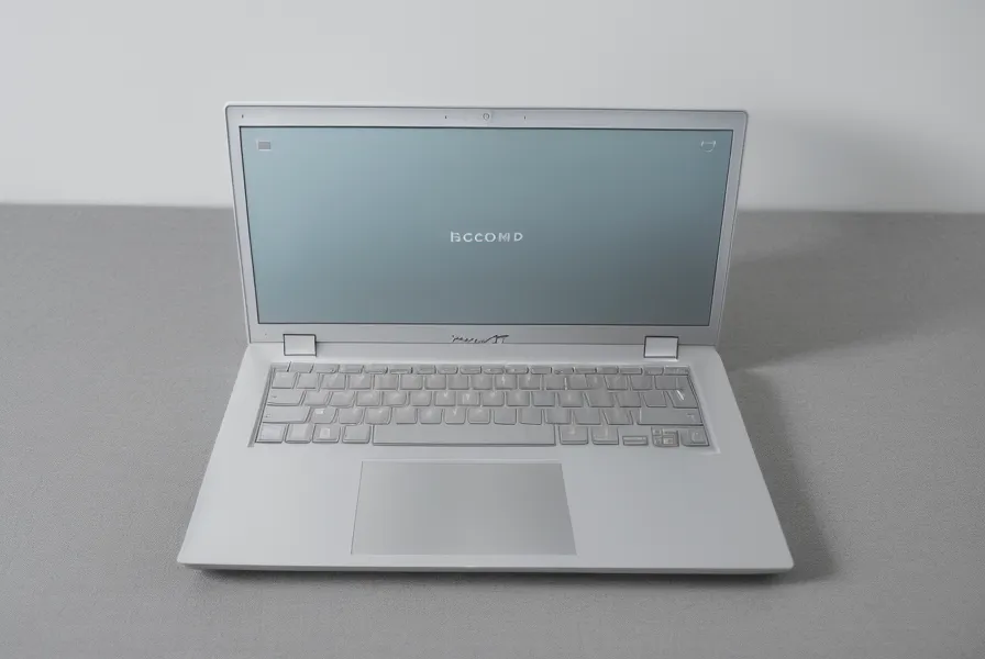 Nahaufnahme eines Laptops mit einem minimalistischen Landingpage-Template für Online-Kurse.