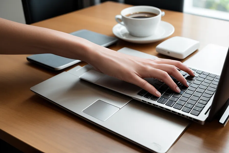 Nahaufnahme einer Hand, die Einstellungen in einer deutschen Software vornimmt