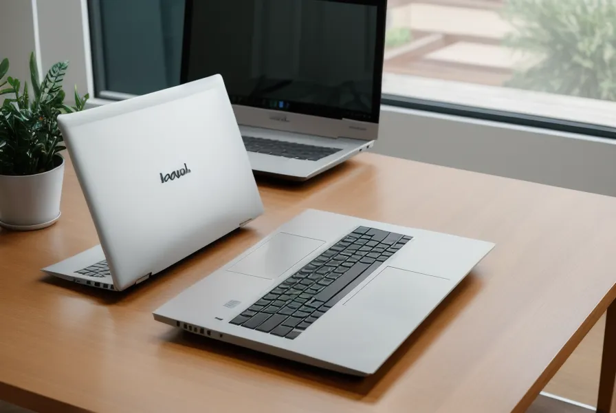 Nahaufnahme eines Landingpage-Editors auf einem Laptop-Bildschirm im Homeoffice.