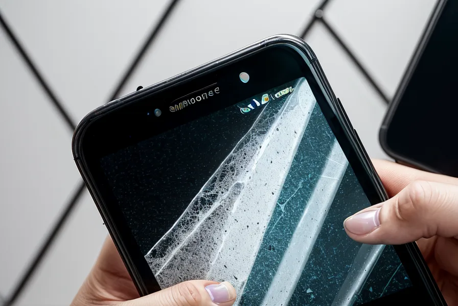 Nahaufnahme eines Smartphones mit einer fehlerhaften Webseiten-Darstellung.