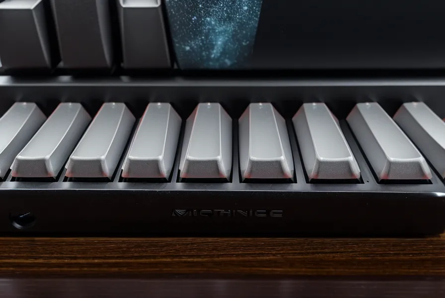 Mechanische Tastatur im Blaulicht eines Monitors während einer nächtlichen Tool-Migration